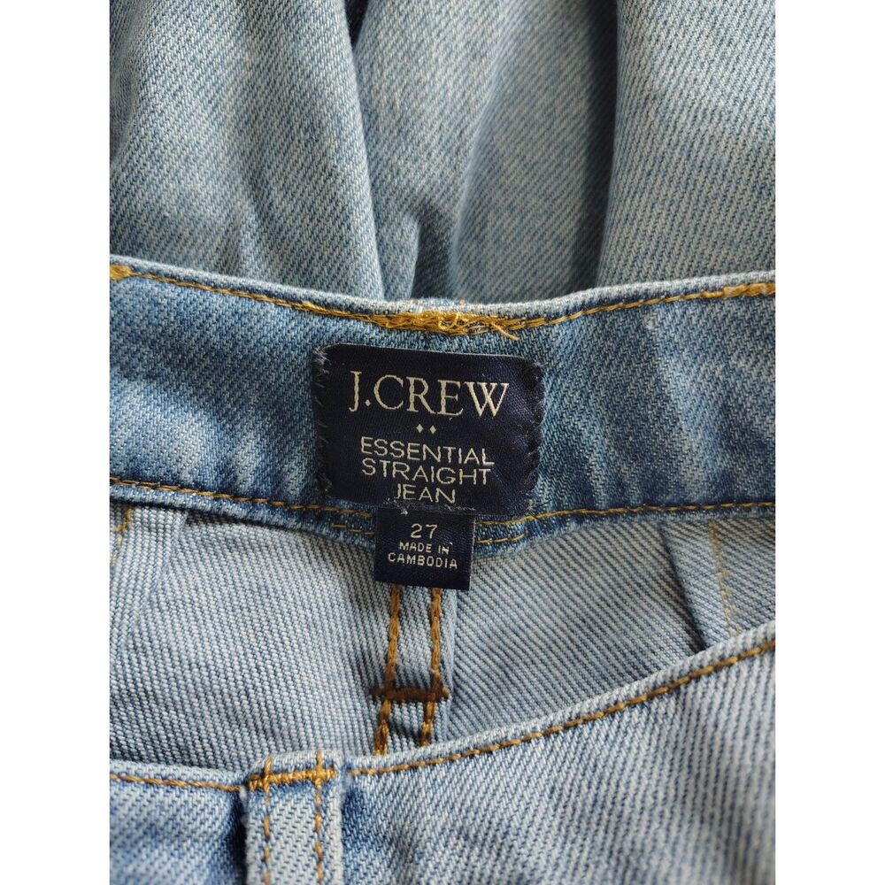 J.Crew Essential Straight Crop Jeans 27 Light Wash High Rise Stretch Denim - Picture 5 of 6